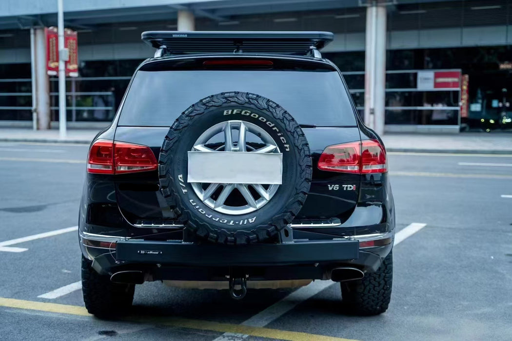 High-Quality Off-Road Rear Bumper for Porsche Cayenne 955 & 957 – Carbon Steel with Spare Tire Carrier & Fuel Tank Mount Kit | Vipera