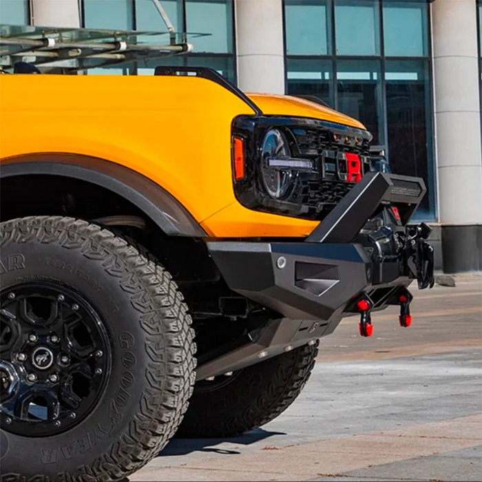 Ford Bronco Havoc Front Bumper & Off-Road Bumper & Sand Plow Bumper - Bolt-on Installation, Metal Bumper for Enhanced Protection