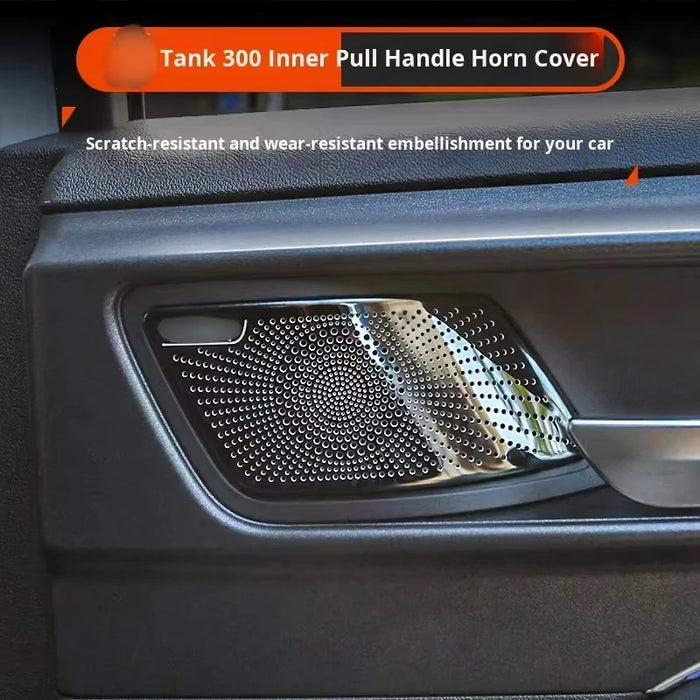 Tank 300 Stainless Steel Decorative Protection Cover Inner Door Handle Horn Cover Speaker Frame - External Accessories