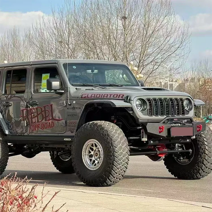Lightweight Upgraded Front Bumper with High-strength Front Guard Plate Compatible with Jeep Wrangler JL Off-road Vehicle