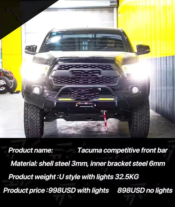 Toyota Tacoma Off-Road Front Bumper Options – Steel, Light Mount and Bull Bar