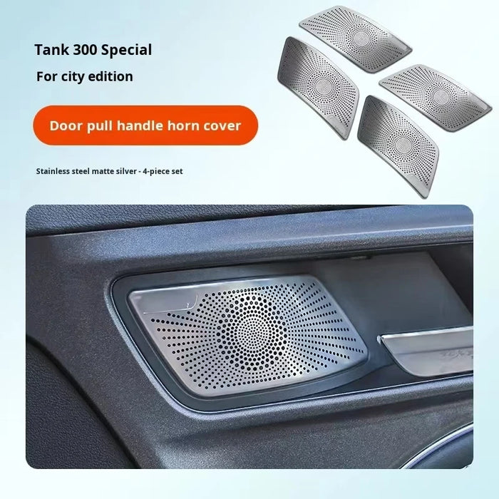Tank 300 Stainless Steel Decorative Protection Cover Inner Door Handle Horn Cover Speaker Frame - External Accessories