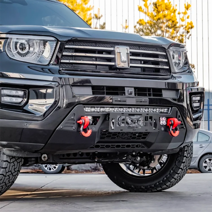 Tank 700 Air Intake Front Bumper, Half-Width Front Bumper, Anti-Collision Front Bumper with Light Mount, Protective Off-Road Bumper with Winch Mount