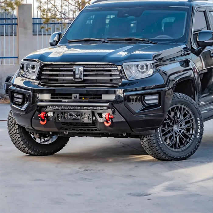 Tank 700 Air Intake Front Bumper, Half-Width Front Bumper, Anti-Collision Front Bumper with Light Mount, Protective Off-Road Bumper with Winch Mount