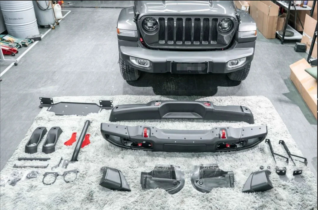 Vipera New Front Bumper for Jeep Wrangler JL 2018-2022 Carbon Steel & FRP Off-Road Upgrade Kit