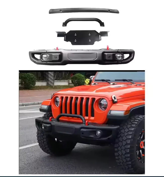 Vipera New Front Bumper for Jeep Wrangler JL 2018-2022 Carbon Steel & FRP Off-Road Upgrade Kit