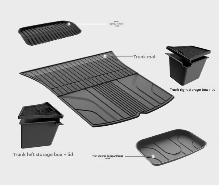Model Y Trunk Mat Front Compartment Mat Rear Lower Compartment Mat Waterproof Scratch & Wear Resistant Easy Clean